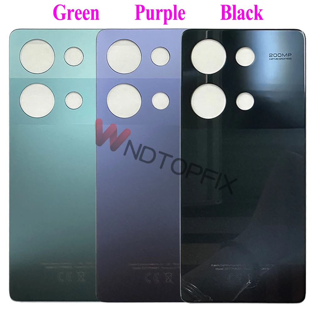 New For Xiaomi Redmi Note 13 Pro 4G Battery Cover Back Glass Panel Rear Housing Case Note 13Pro 4G Back Battery Cover Door Case