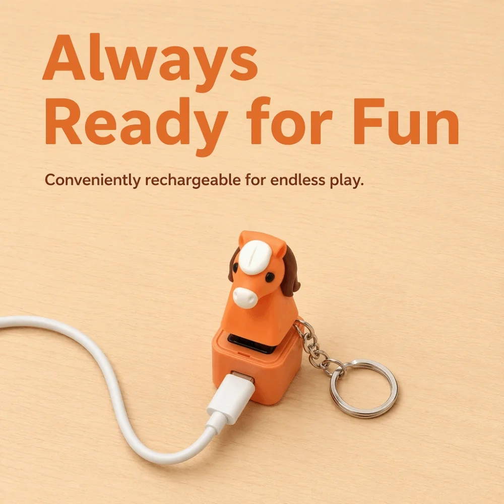Rechargeable Fidget Button Key Chain Sounding Clicky Animal Keycap Pocket-Sized Durable-ABS Sound Light Key Ring Student Gift