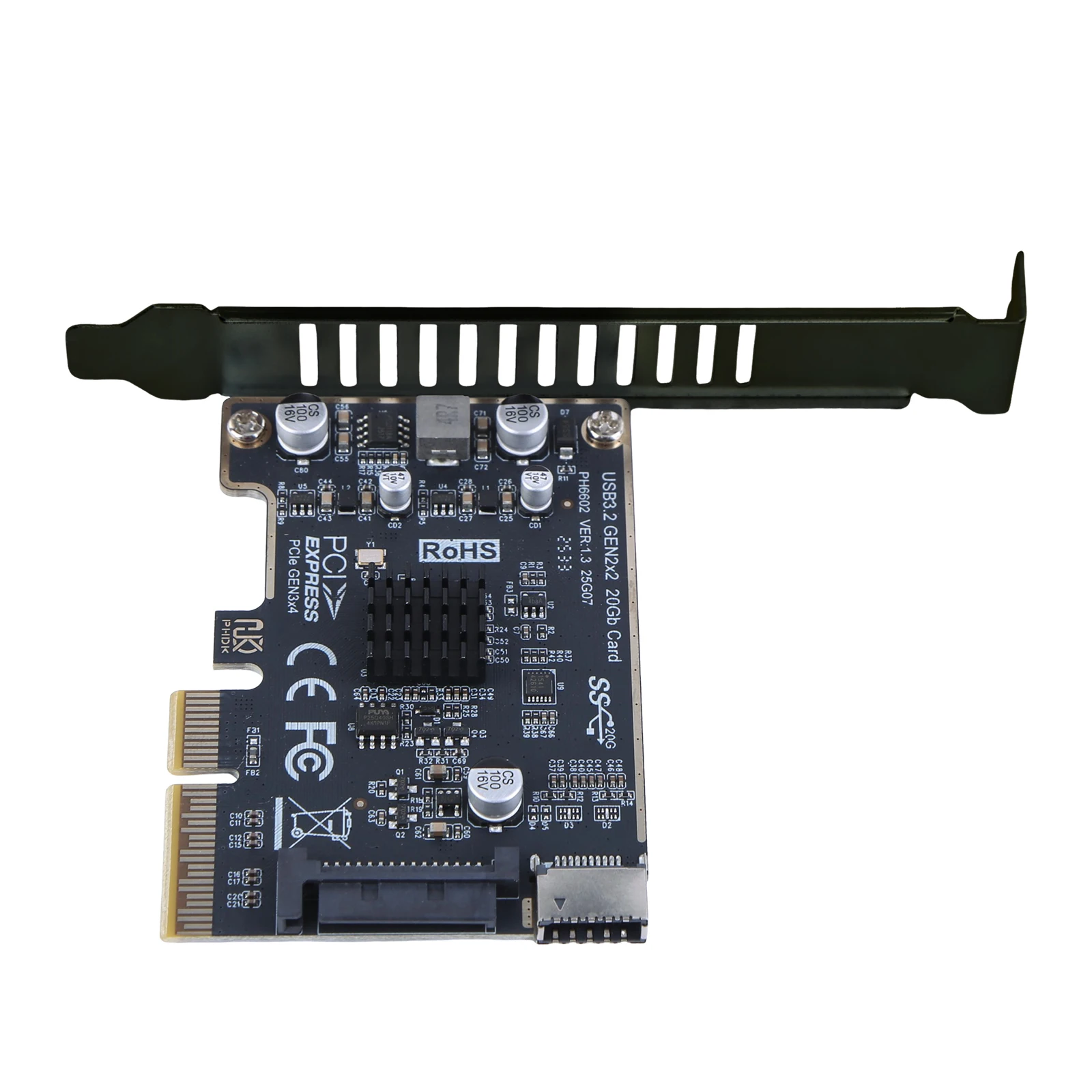 

Карта расширения PCIe на Type-E: PCI Express X4 в Type-E USB 3.2 GEN2 20 Гбит/с, адаптер-райзер для настольных ПК