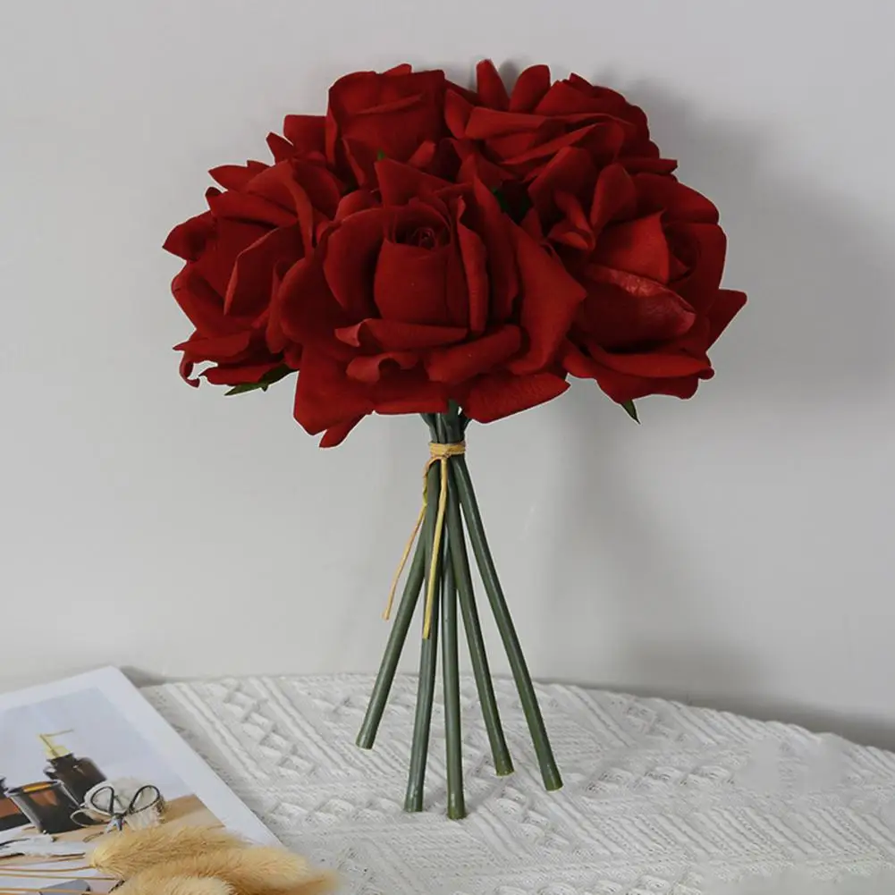 

5Pcs Artificial Rose Fake Flower Wedding Party Table Centerpiece Faux Floral Plants Branch Fake Roses Stem Home Decoration