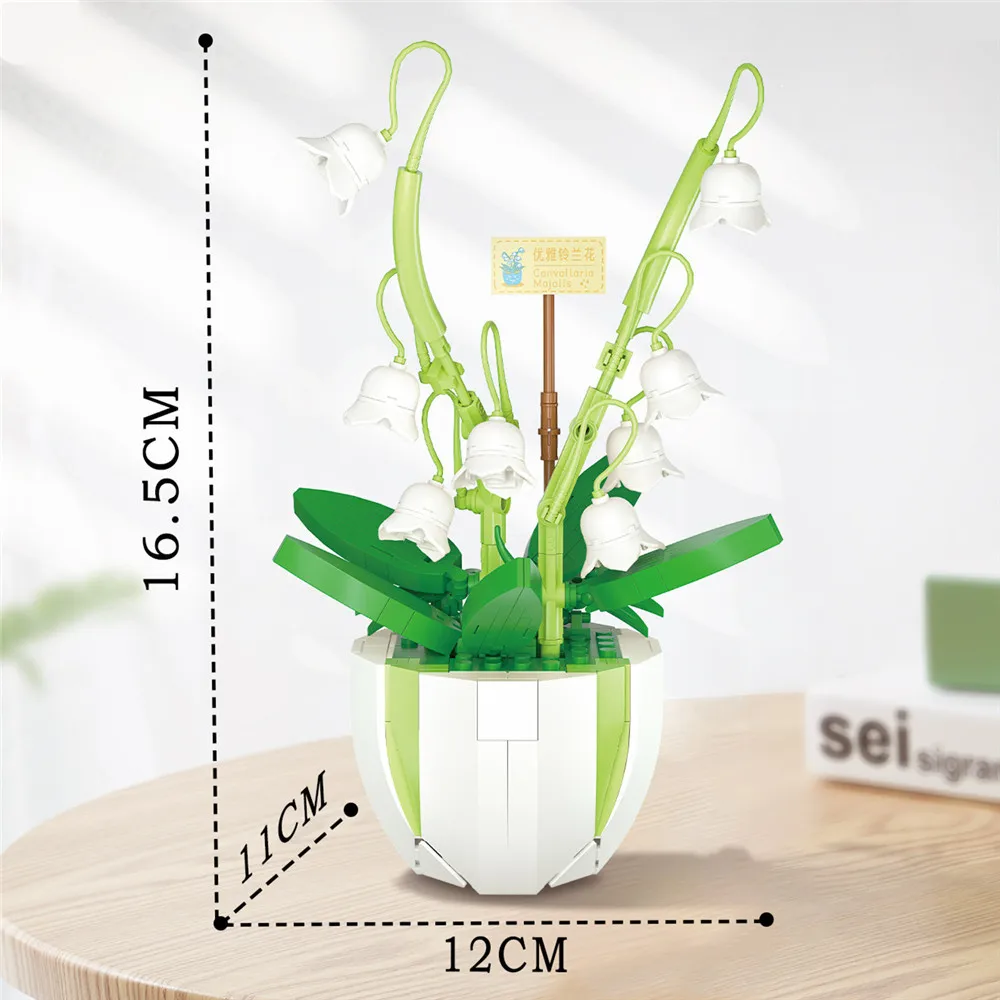 랜덤 스타일 미스터리 박스 블라인드 박스, 미스터리 입자 부케, 화분 테이블 탑 장식품, 빌딩 블록 장난감, 소녀 선물, 1 개