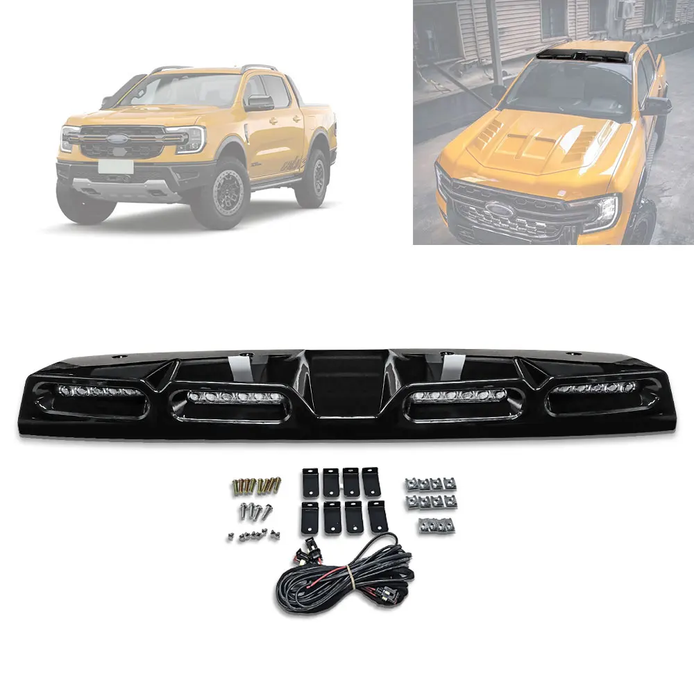 Pickup Roof LED Bar Fit For Ford Ranger T9 Wildtrack Xlt Sport Xl Xls 2022 2023 2024 Car Exterior Roof Top Light Roof Spoiler ﻿