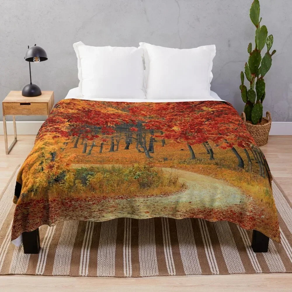 

Red Orange Fall Autumn Throw Blanket Luxury St Comforter Blankets