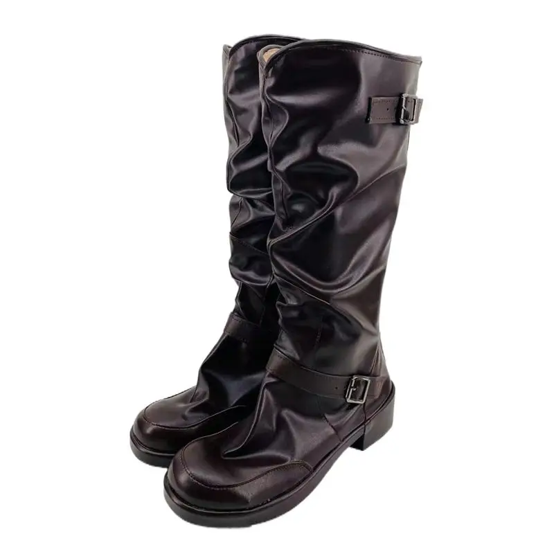 Anime mens YABOKU cosplay shoes YATO role play coser dark brown boots costumes