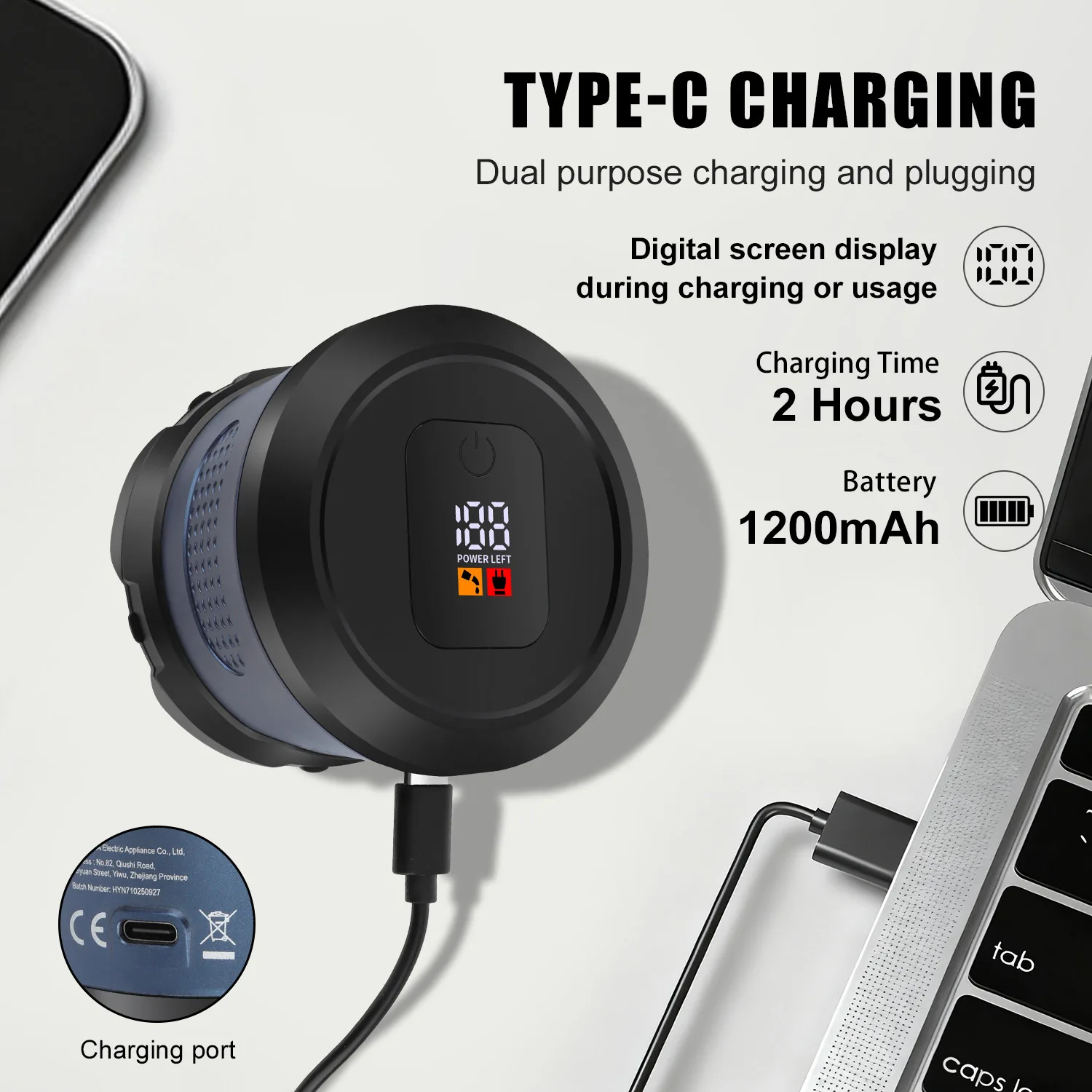 HIENA الكهربائية أداة تهذيب اللحية 1200mAh عالية الطاقة 6-شفرة ماكينة حلاقة للرجال المحمولة اللاسلكية LED عرض التهيأ القواطع 1 قطعة