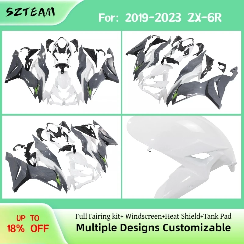 

Комплект обвесов для мотоцикла Kawasaki ZX6R 636 (2019-2023), кастомный обвес из АБС-пластика для ZX-6R 19-23