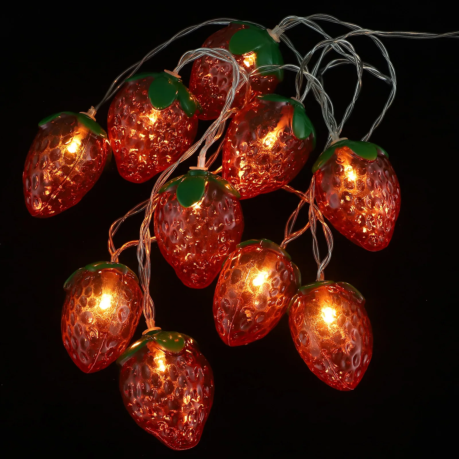 Ambient Light String Светодиодный светильник в форме клубники с красным управлением Водонепроницаемый декор для патио Фестивальное освещение На открытом воздухе