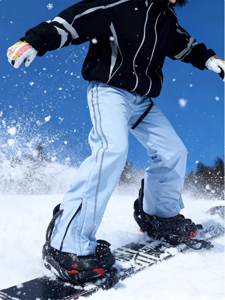 

Thiened Fce Winter Ski Pants ex Autumn Winter Waterproof Coating Board Snow oes Pants for Cold Weather