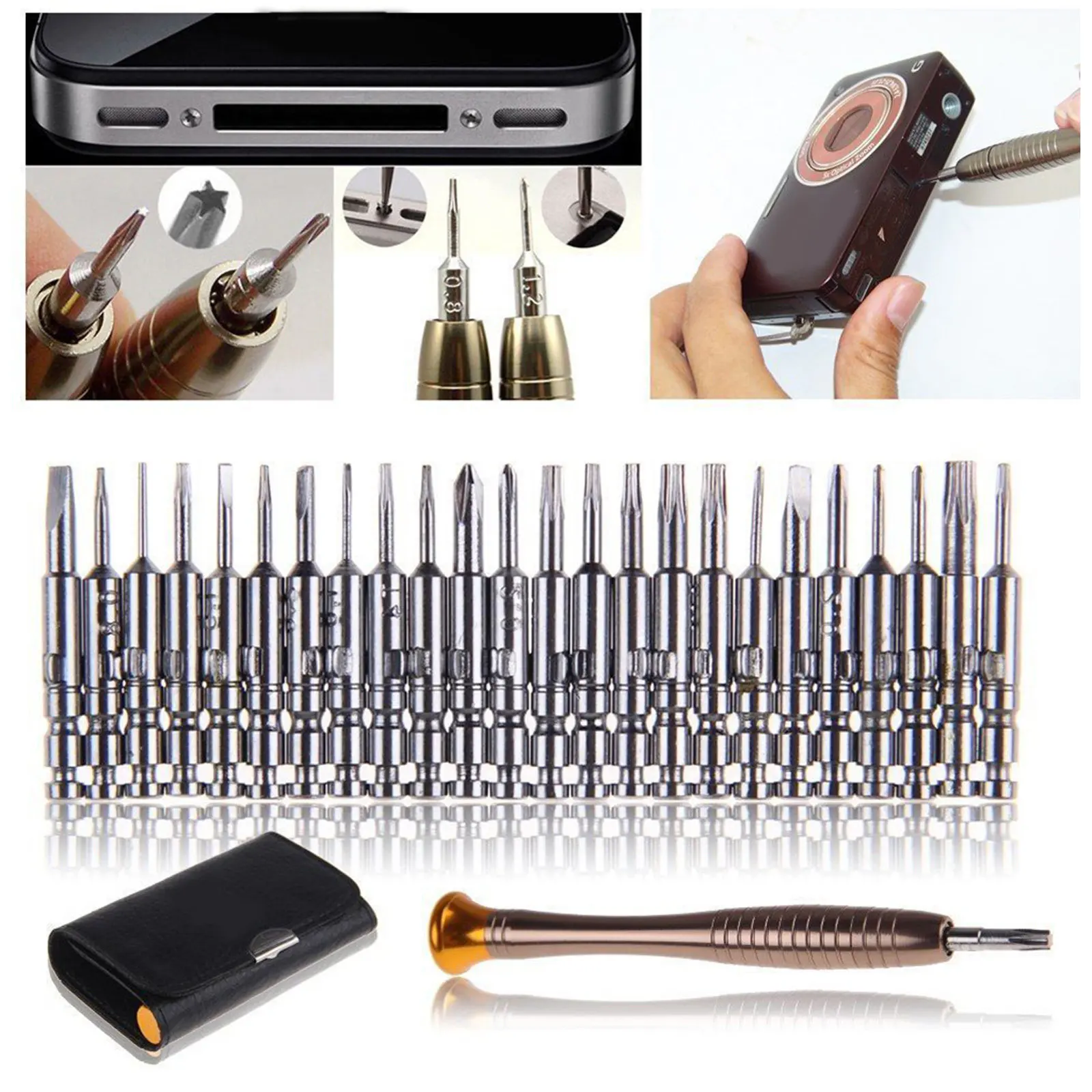 25 in 1 Repair Tool Screwdriver Set Portable Lightweight Rotatable Head Phones Electronics Precision Handheld Device