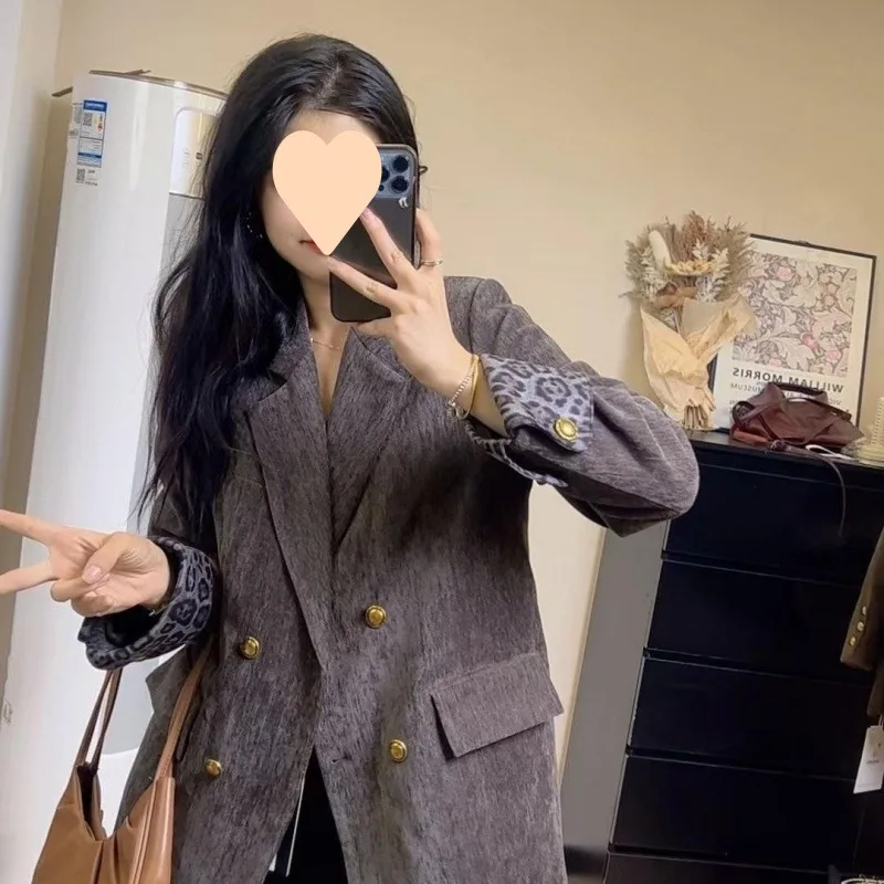 

Women's Suit Jacket for Autumn and Winter 2025 New Light Luxury Korean Version Loose Top Versatile Maillard Suit Trend