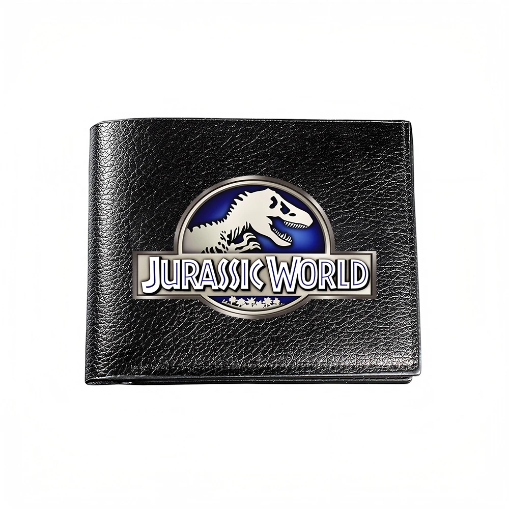 Cartera para Hombre con Logo de Dinosaurio de Jurassic World, Porta Tarjetas, Diseño Casual, de Negocios y Moda