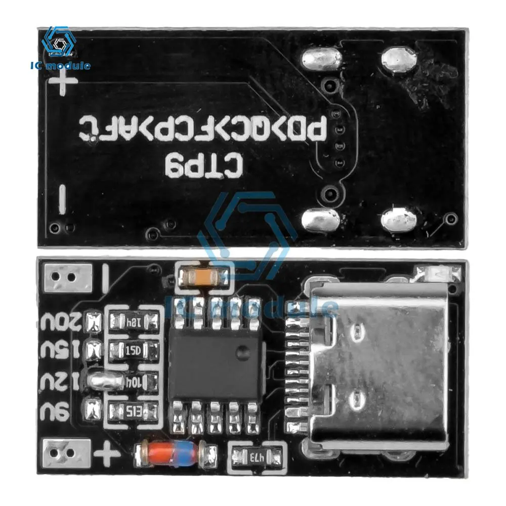 12 В Type-C/USB-C PD ТРИГГЕРНАЯ плата, модуль PD/QC приманка, быстрая зарядка, высокоскоростное зарядное устройство, Модуль повышения мощности