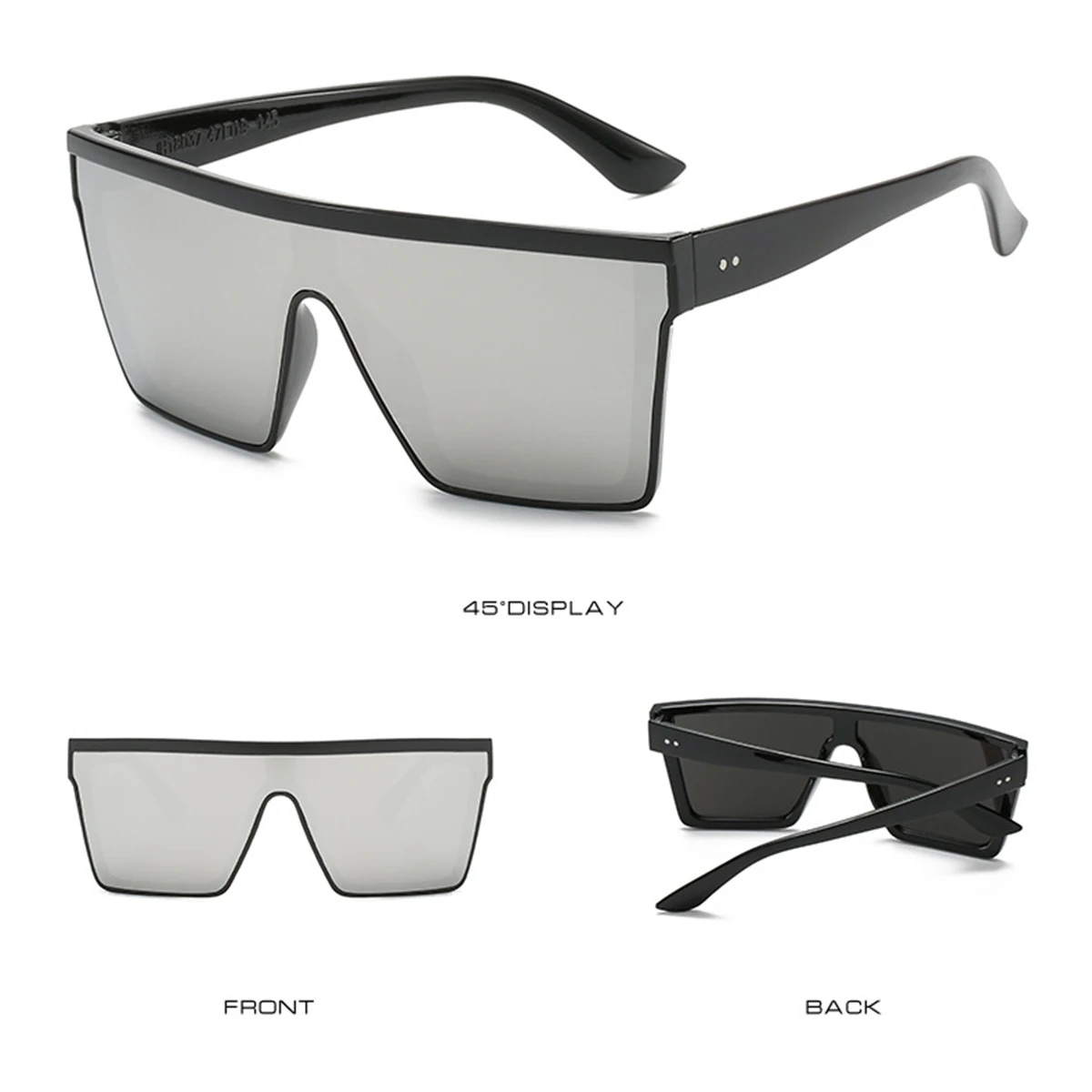 Neue Trend-Sonnenbrille mit dickem Rahmen – Persönliche Oversize-Brille für Damen und Herren im Export-Design – Detail 12