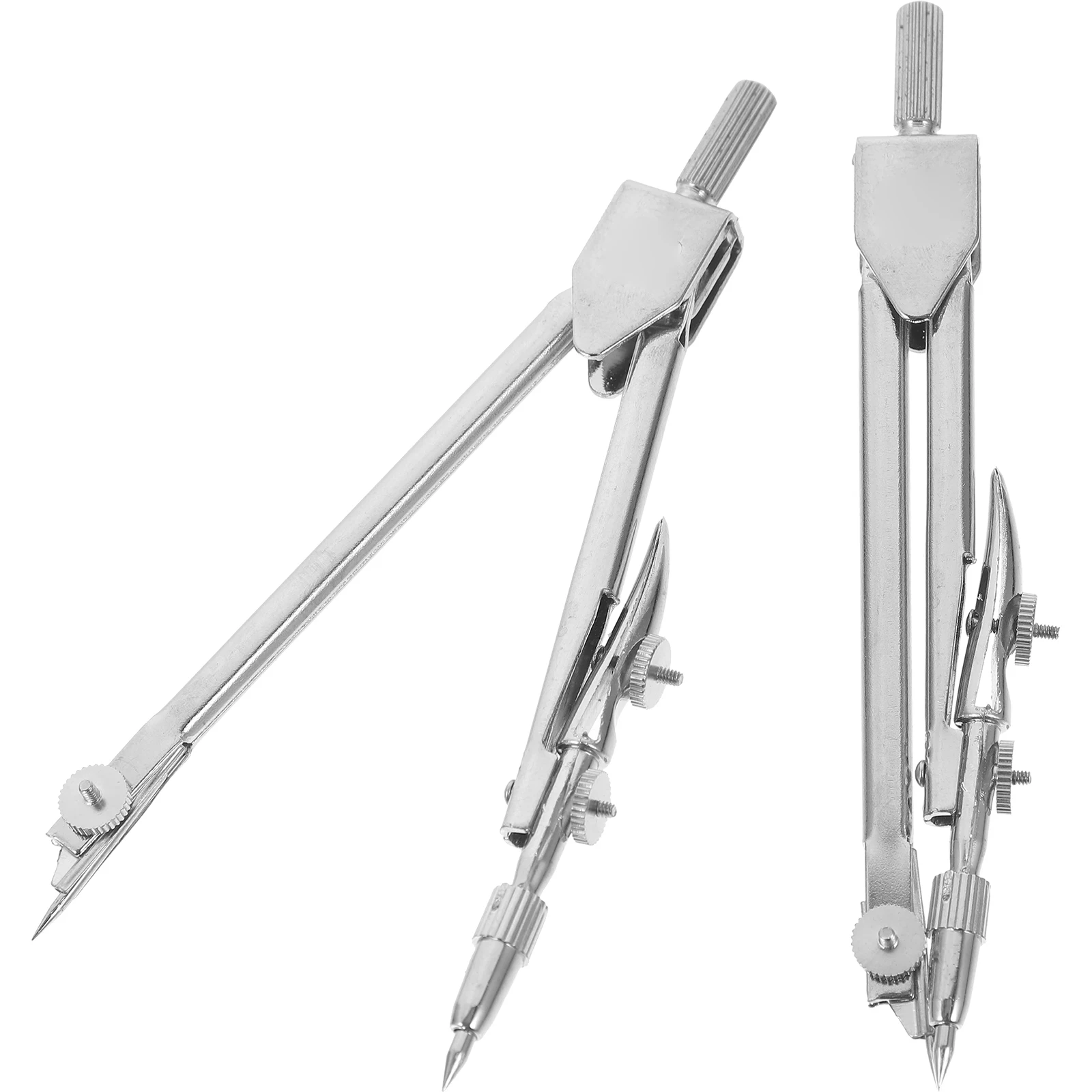 

2pcs Precision Bow Compass Metal Scribe Divider Tool Lightweight Portable Wear Resistant Drawing Tools for Students