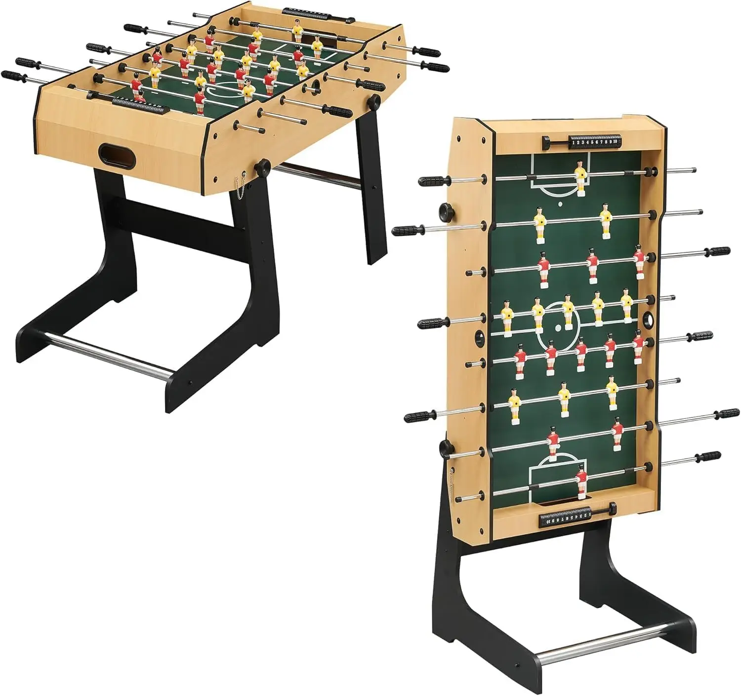 Foosball Table, 48” Foldable Game Table for Adults & Kids, 26 Soccer Players, Outdoor Foosball Tables for Game Room, Home, Space