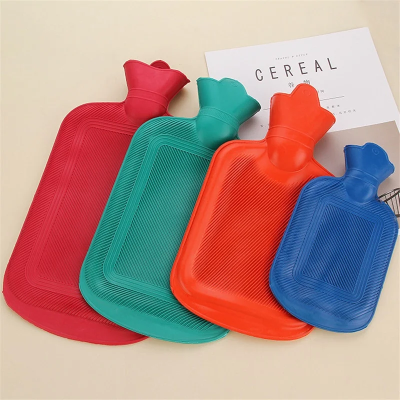 500/1000/1750/2000ML Thick Hot Water Bottles Winter Warm for Girls Women Pain Relief Bed Hand Feet Hot Water Bag Color Random