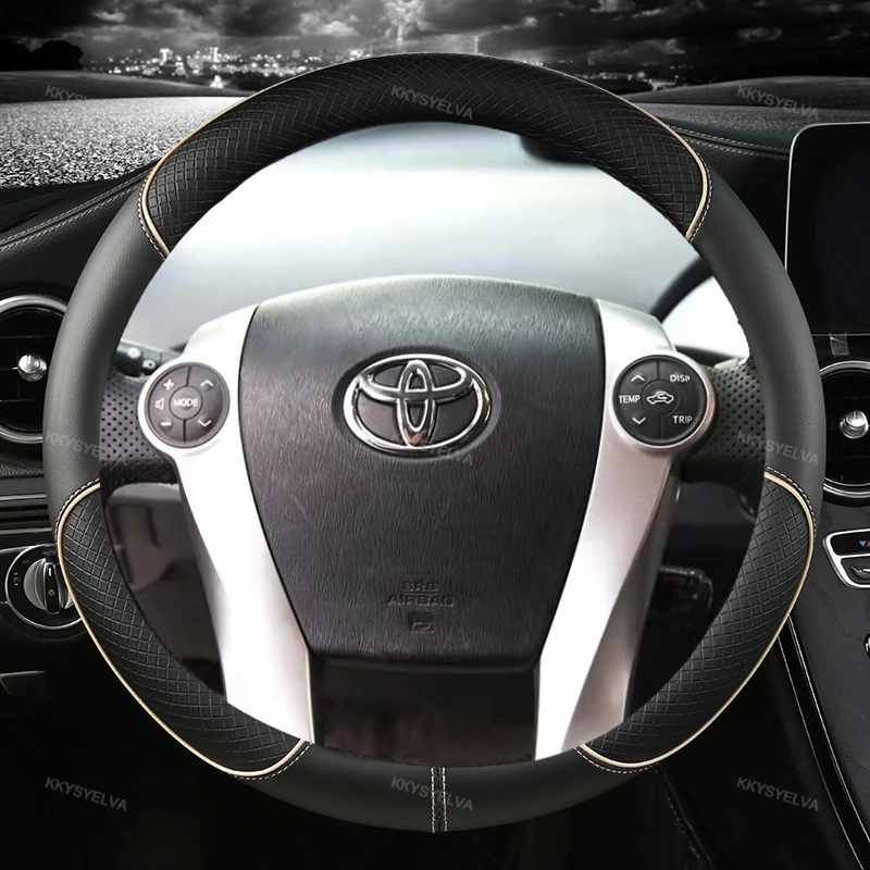 For Toyota Prius 30 20 Prius V Prius C Prius Prime Car Steering Wheel Cover Massage Non-slip Leather Auto Accessories