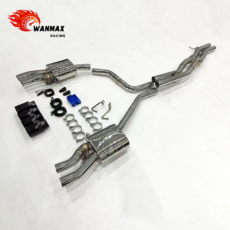 For  S8 4.0T V8 Performance Exhaust, Full 304SS Cat-Back System with Valve Control, Improved Throttle Response & Sound