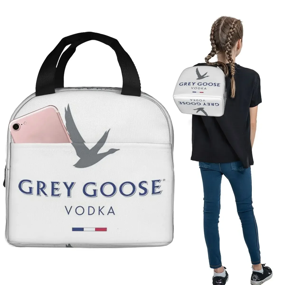 

Изолированная сумка для обеда Grey Goose Vodka для женщин и детей, портативные коробки для еды, термосумка для обеда