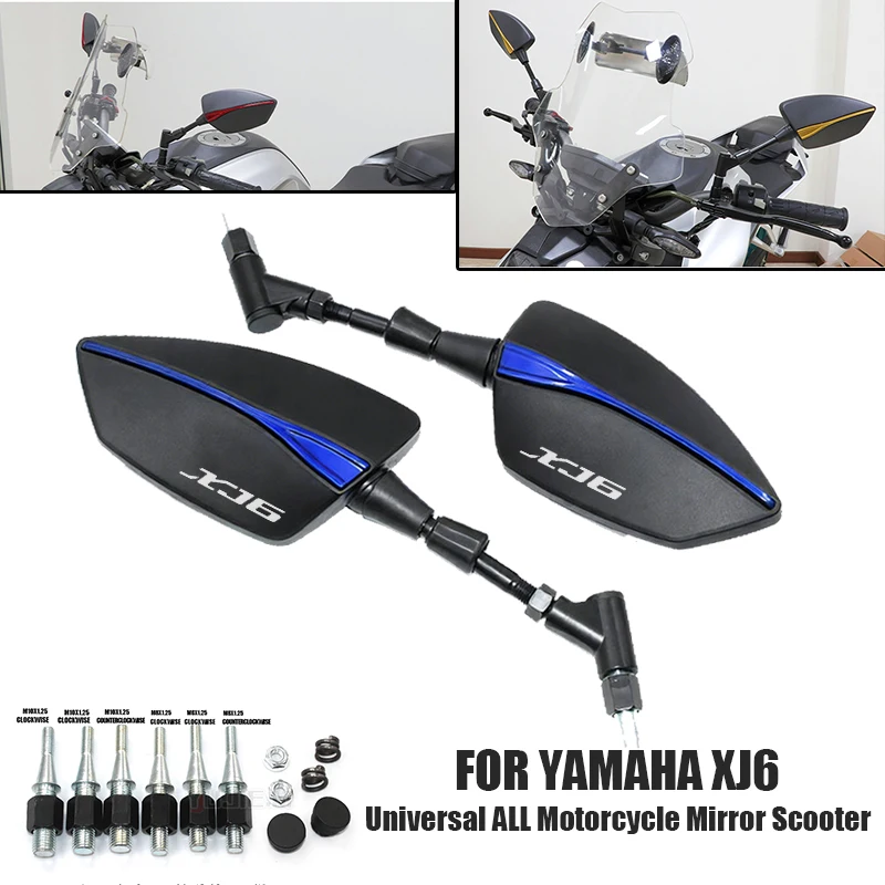 10mm 8mm motocicleta retrovisor ajustável esquerda direita espelhos retrovisores espelho lateral para xj6 xj6f xj6n xj 6 6f 6n 2009-2019 2020
