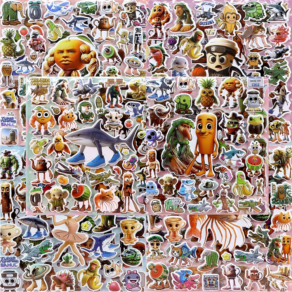 

Tung Tung Sahur 3D Double Layered Bubble Stickers Waterproof DIY Scrapbook Diary Phone Funny Italian Brainrot Animal Sticker Toy