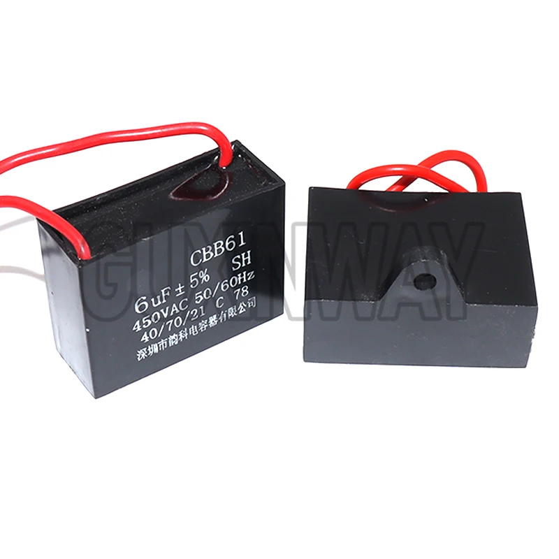 CBB61 Capacitor 450V Fan Starting Capacitor 450V Fan Capacitors 1UF/1.2UF/1.5UF/2UF/2.5UF/3UF/4UF/5UF/6UF/10UF
