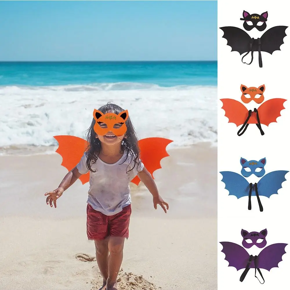 Lindo conjunto de máscara de ala de murciélago no tejida, accesorios de ropa, disfraz de Cosplay para niños, disfraz de Cosplay con diseño de dibujos animados, disfraces para niño