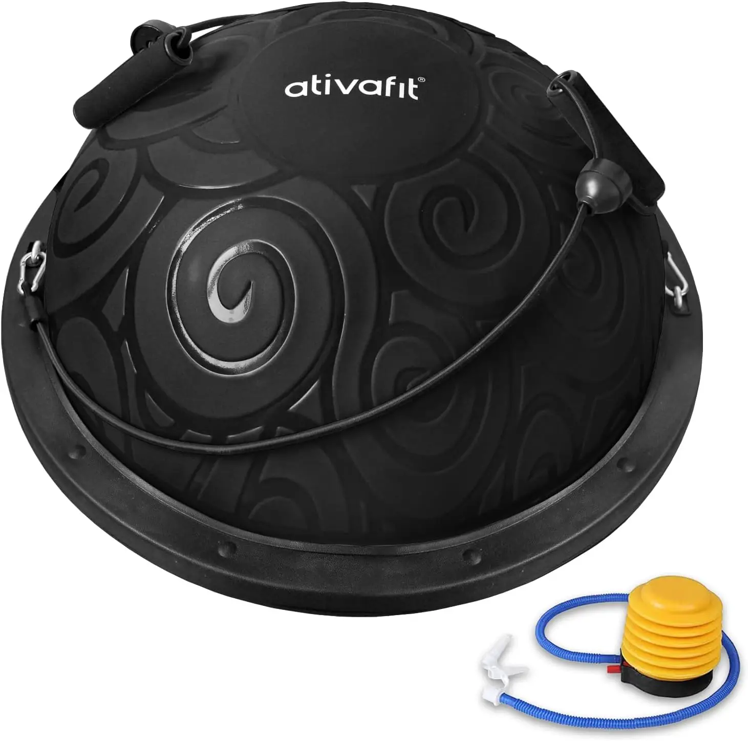 

Inflatable Half Exercise Ball with Resistance Bands for Core Strength, Balance Training & Home Workouts - Supports 660 lbs