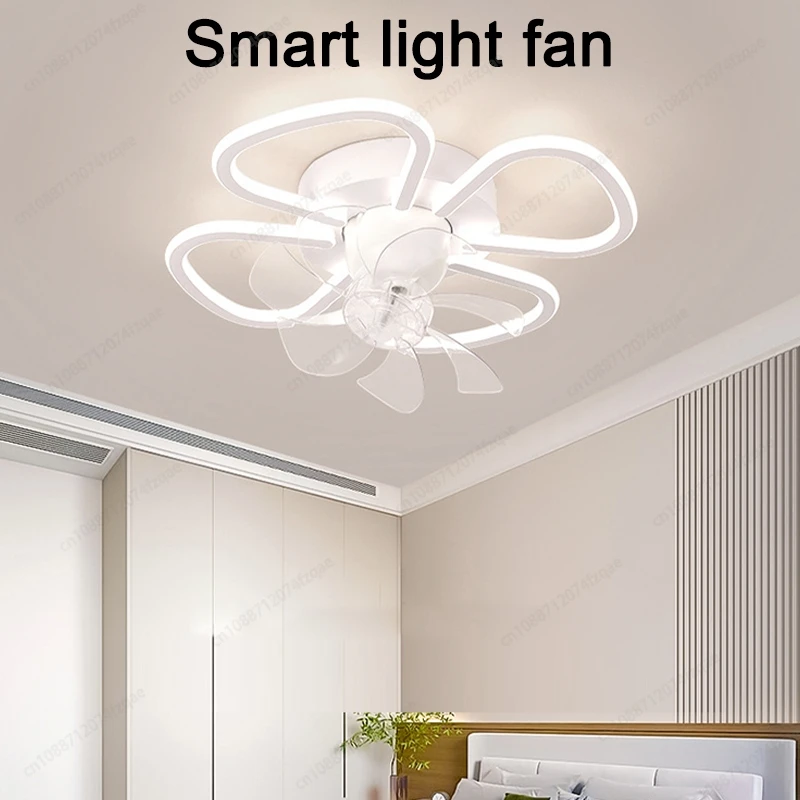 Simple Ins Style Living Room Bedroom LED Ceiling Fan light 7 Blades 6 Gears Remote Control Frequency Conversion Timing Fan Light