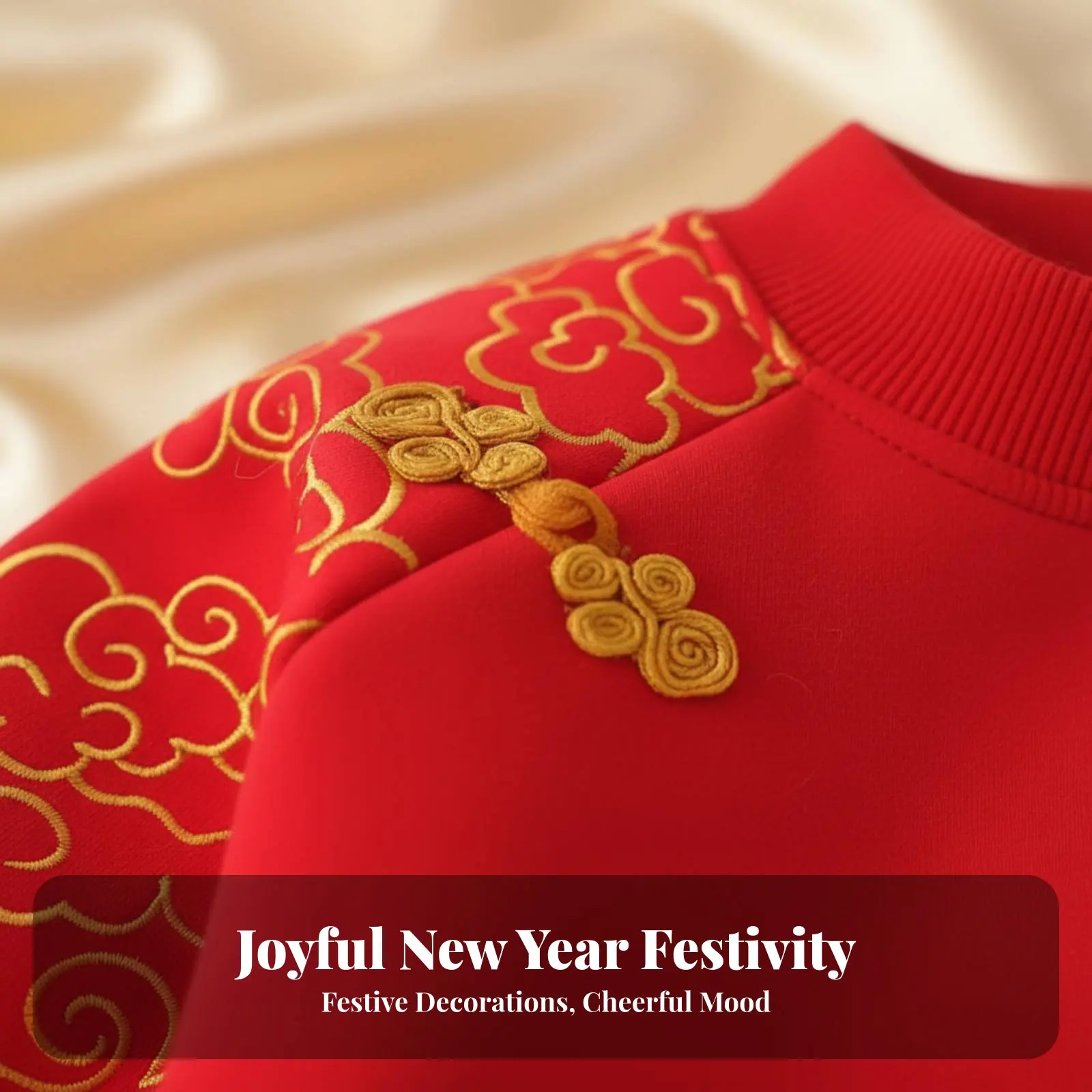 Infant New Year Costume, Chinese Style Tang Suit, Red Festive Dress, Boys & Girls, Soft Material - view 3
