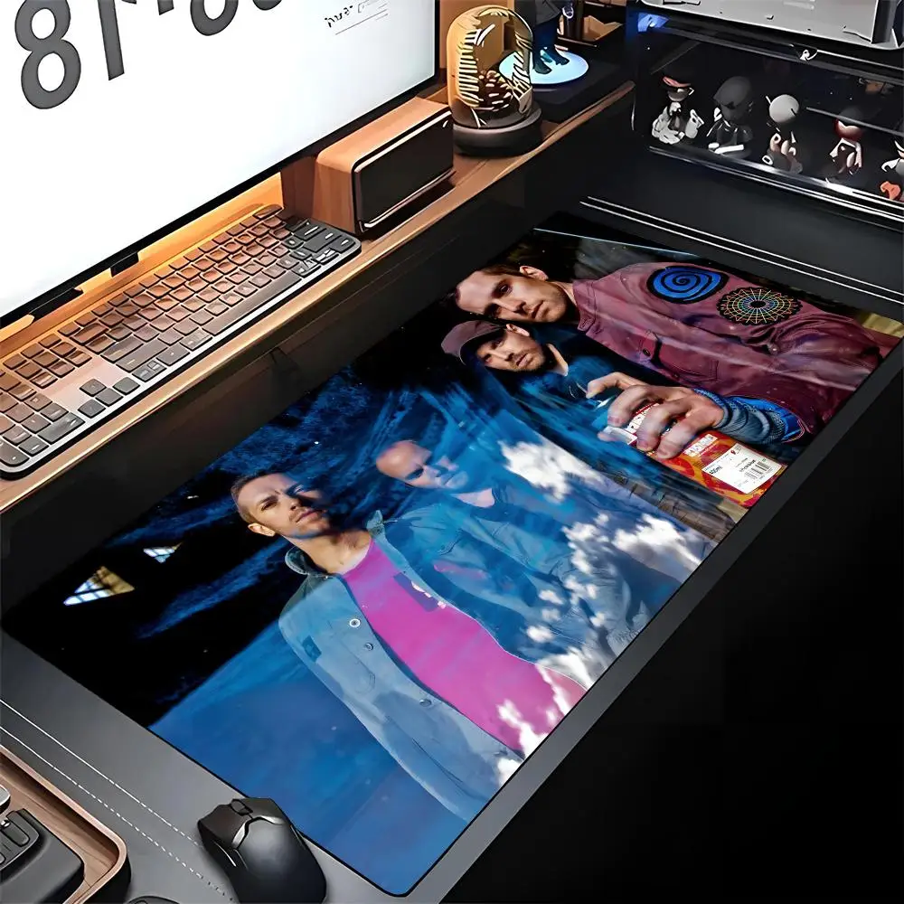 

Band C-Coldplay Moon Music Mouse Pad Edge Big Gaming Locking INS Computer Gamer Large Rubber Art Mousepad Laptop Desk Mat