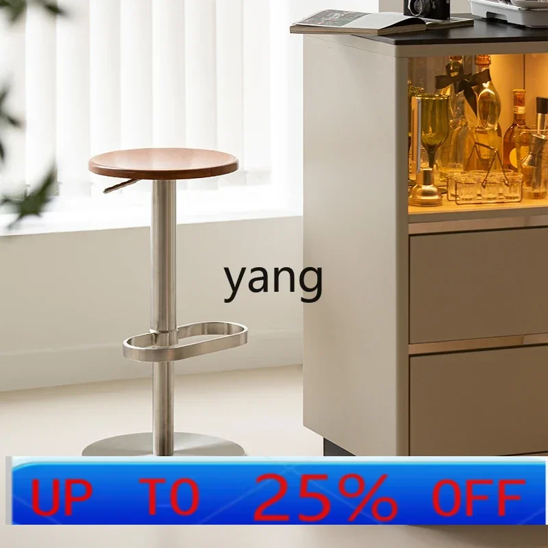 Chaise de bar LMM de luxe légère, chaise haute en bois massif pour la maison, tabouret haut moderne et simple en bois massif
