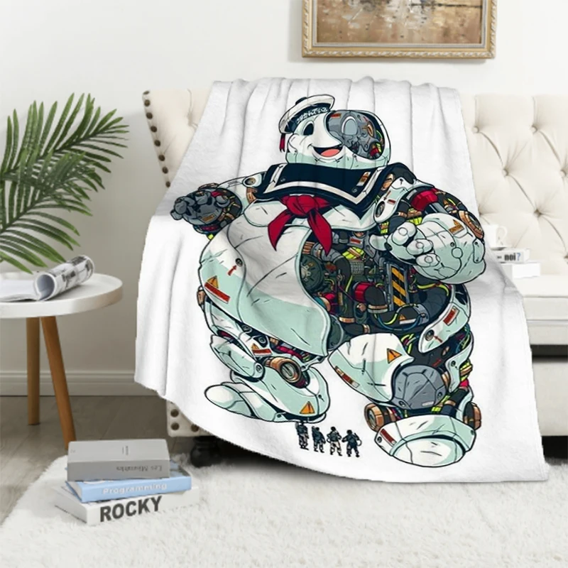 

Movie Ghostbusters Classic Vintage Throw Picnic Blanket Fluffy Summer Blankets for Decorative Sofa Microfiber Bedding Knee Bed