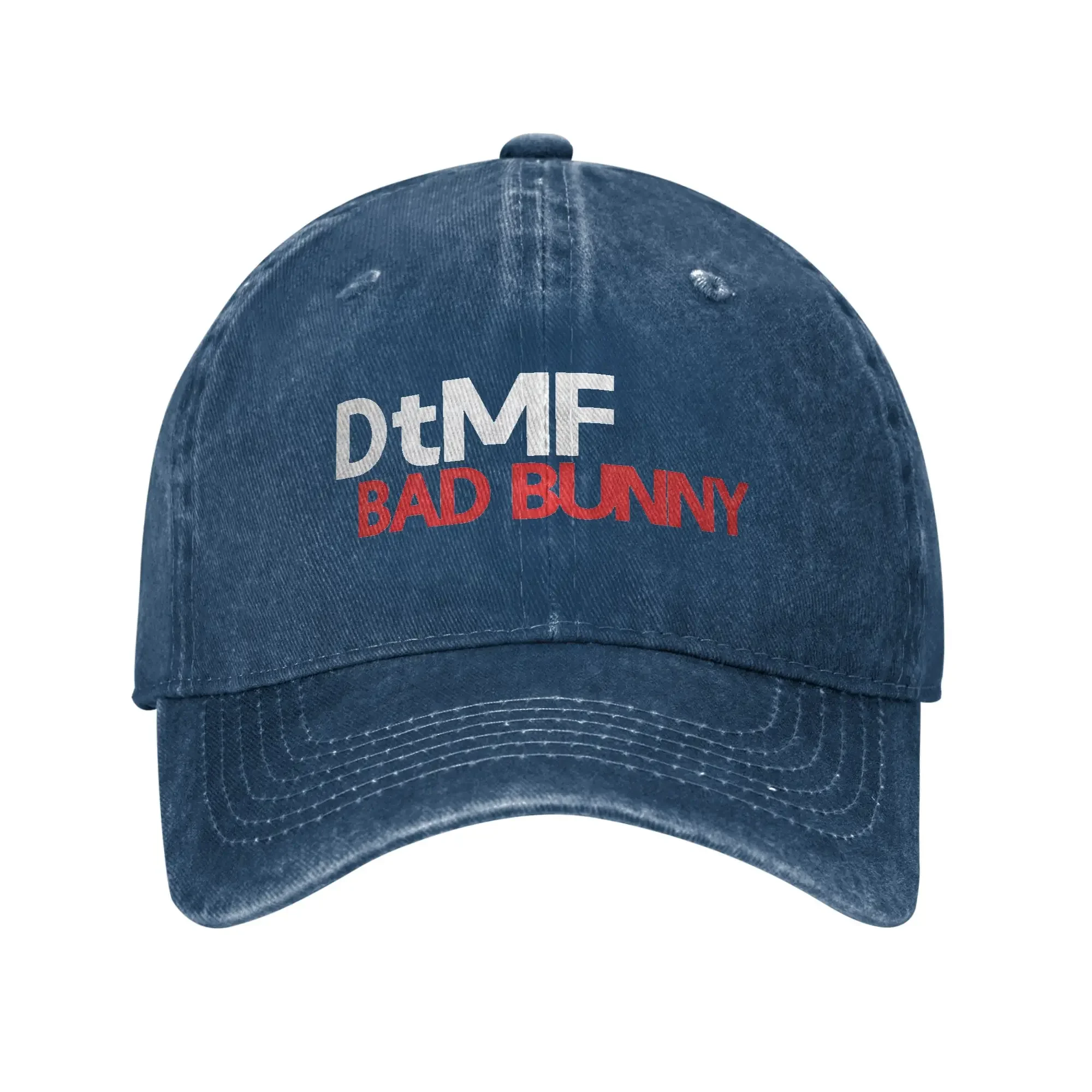 DTMF Bad Bunny Baseball Cap Vintage Distressed Denim Washed Snapback Cap For Men Women Workouts Unstructured Hats Cap
