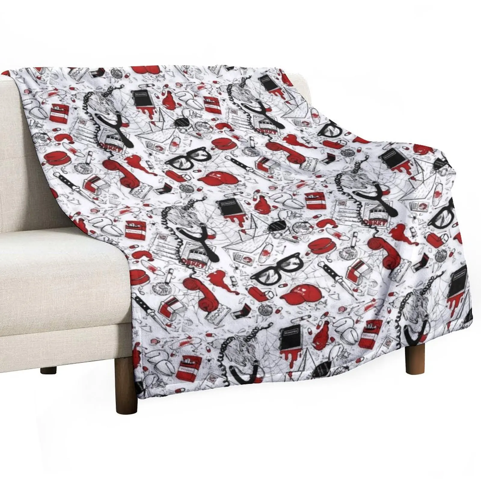 

Loser's Club Repeating Pattern Throw Blanket Bed linens For Sofa Thin Furry Blankets For Bed Blankets