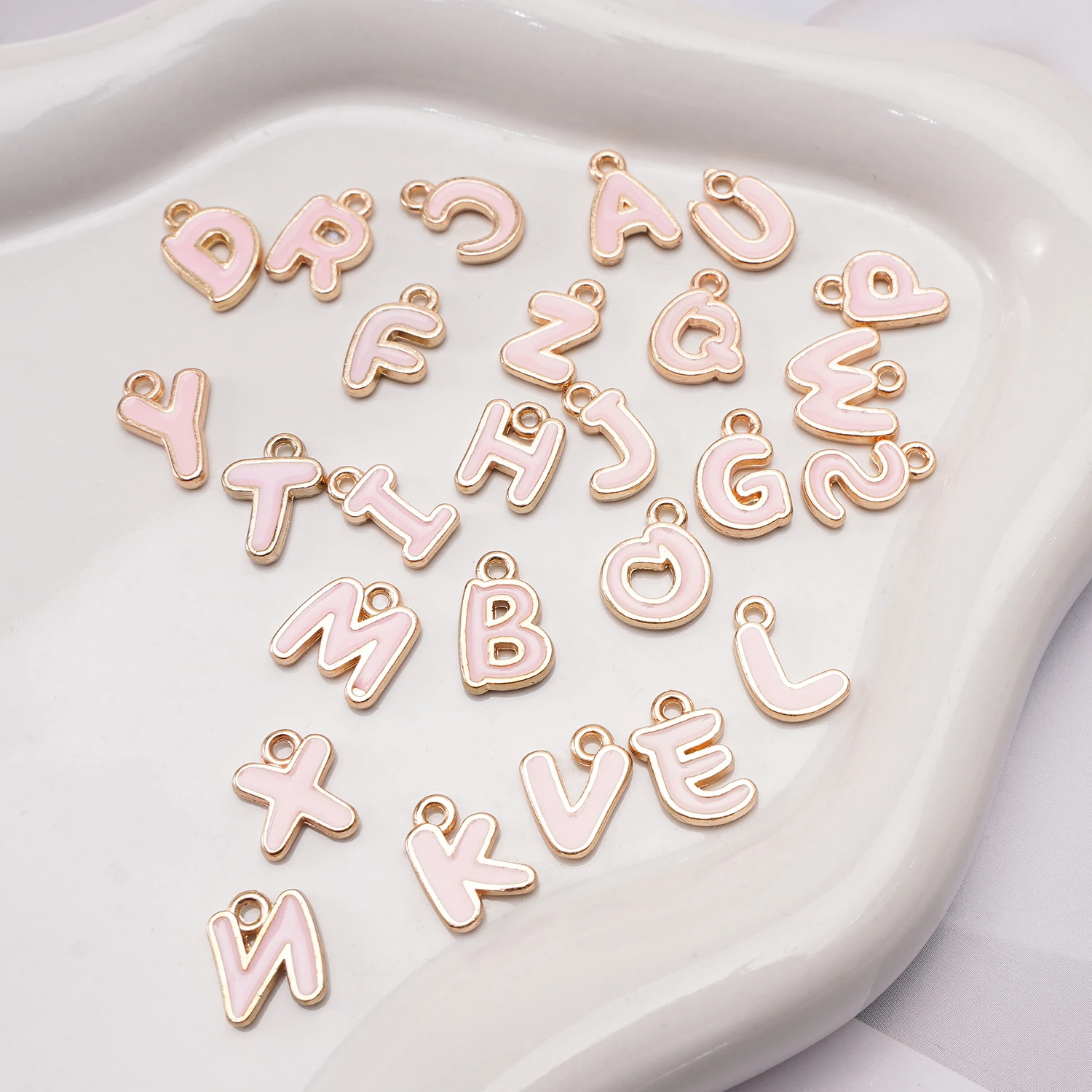 2/26Pcs Alloy A-Z 26 Letters Charms Pendants For Making DIY Name Jewelry Necklace Bracelet Earrings Birthday Mother's Day Gifts