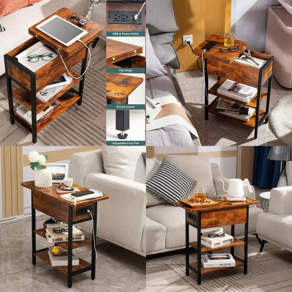 

Зарядная станция-столик с USB-портами и розетками, идеально подходит для дивана, кровати, гостиной и небольших помещений