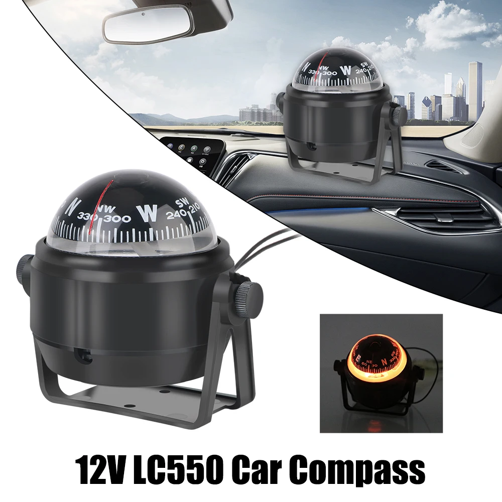 Waterproof 12V Boat Compass With Electronic LED Light Nautical Compass Navigation Positioning LC550 by LEEPEE Global Store 1