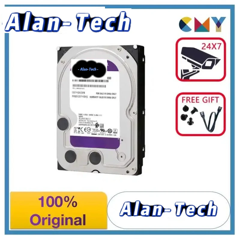 100% original weste rn-digital w-d lila/8t 3,5 hdd sicherheits überwachung hdd festplatte sata rpm