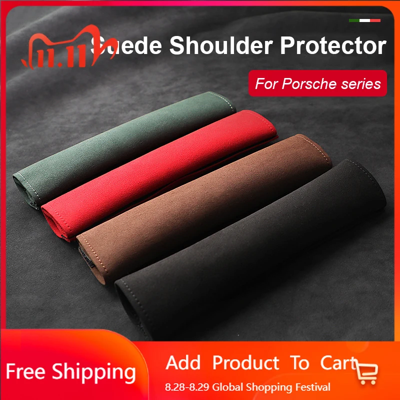 

Внутренние наклейки, замшевые накладки на ремни безопасности для Porsche Cayenne/Macan/Panamera/911/Boxster/986/987, чехол на ремень против царапин P