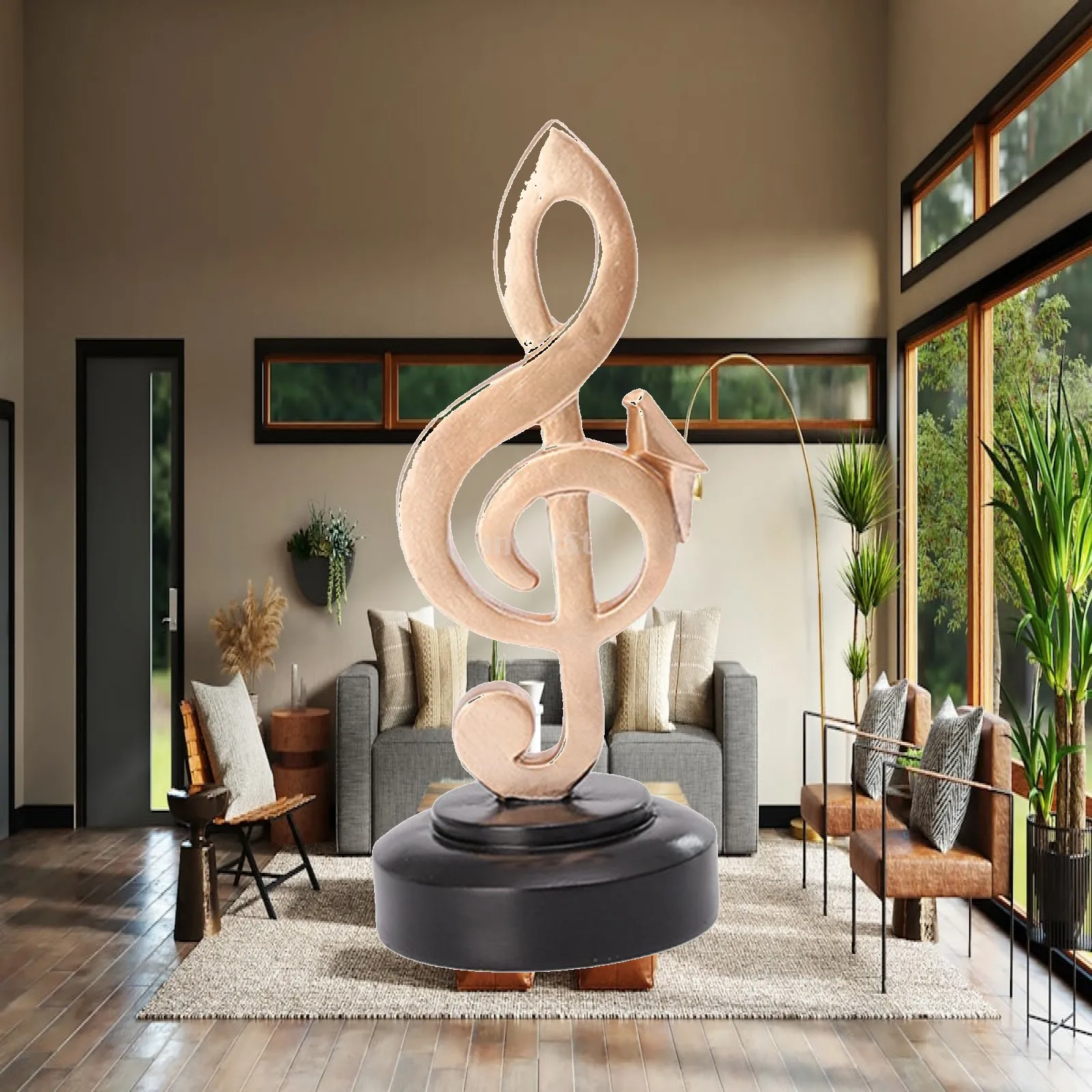 Music Note Sculpture Musical Symbol Statue Music Clef Ornament Figure Table Decoration for Souvenirs Bedside Bedroom
