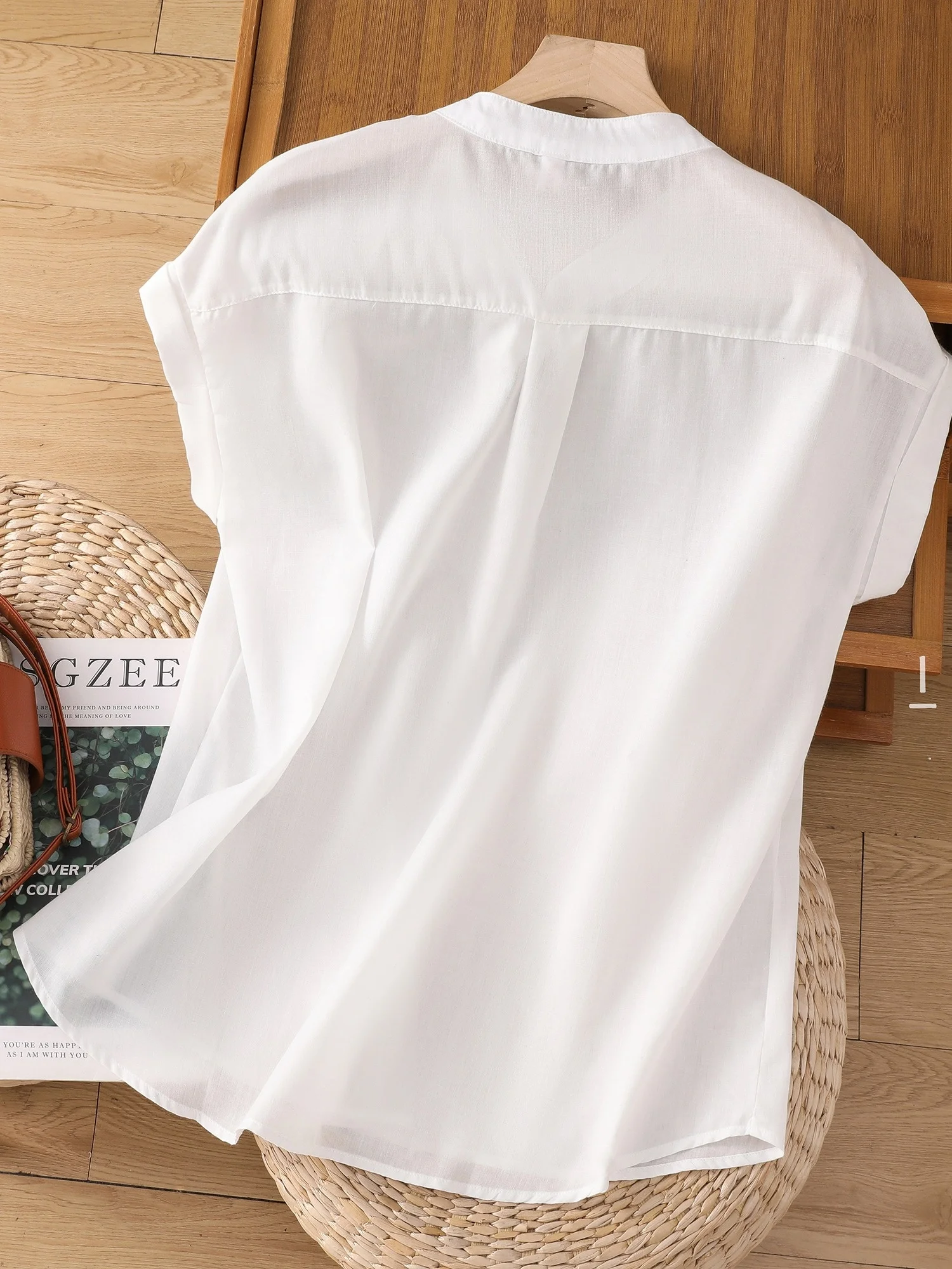 Retro Plaid Baumwolle Leinen Svel irt Frauen Sommer Casual Große Größe Stehkragen Abnehmen Mom Kleine Top Dünne