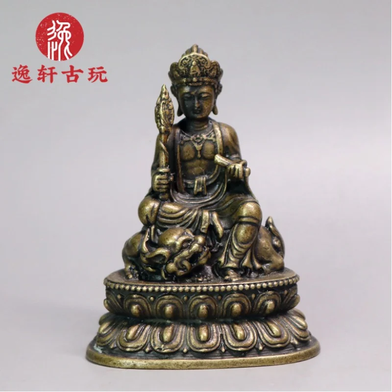 Antique Buddha Ornament Brass Manshu Small Ornaments Lotus Base Mini Buddha Statue Brazen Buddha