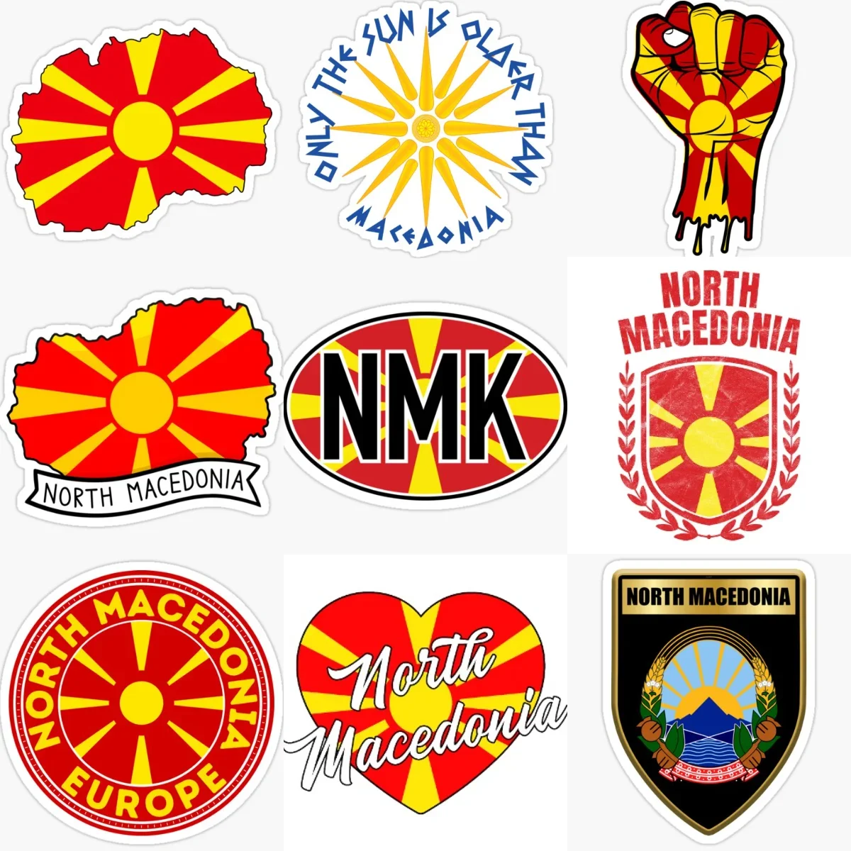 

NMK Macedonia Flag Map Emblem Creative PVC Car Stickers for Car Van Bicycle Helmet Window Wall Decoration Accessories