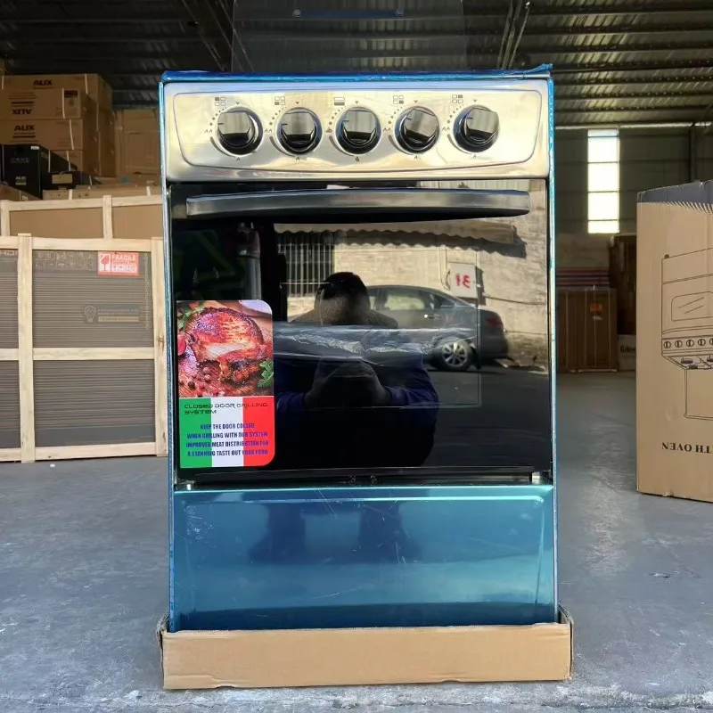 

4 Burners Gas Stove 50cm Stainless Steel Body Free Standing LPG 4 Heads Gas Oven Cheap Price Net Size:510*585*820mm