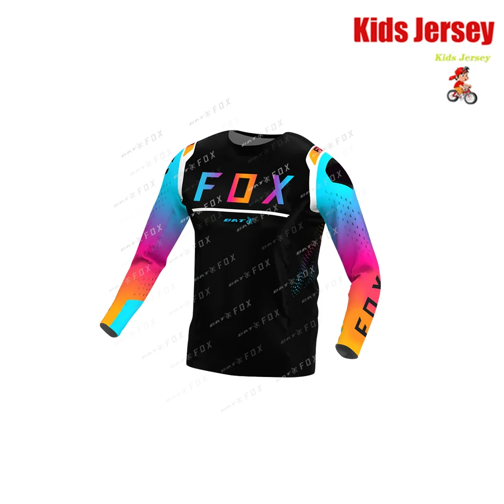 Camiseta de Motocross BAT FOX para niños, Jersey de descenso, camiseta de carreras todoterreno, Jersey de bicicleta de montaña de secado rápido,