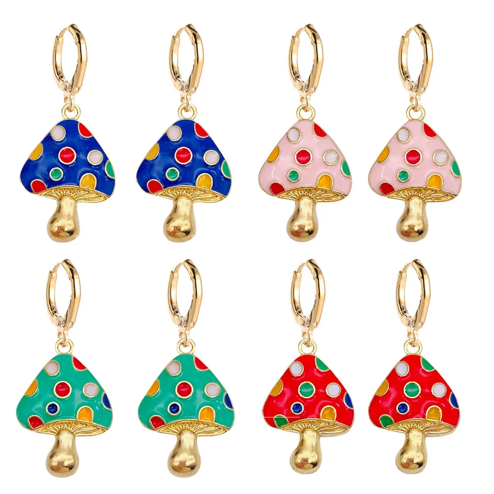 4PCs/set Enamel Colorful mushroom Pendant Knitting Stitch Markers Crochet Latch For DIY Craft Marker Tools