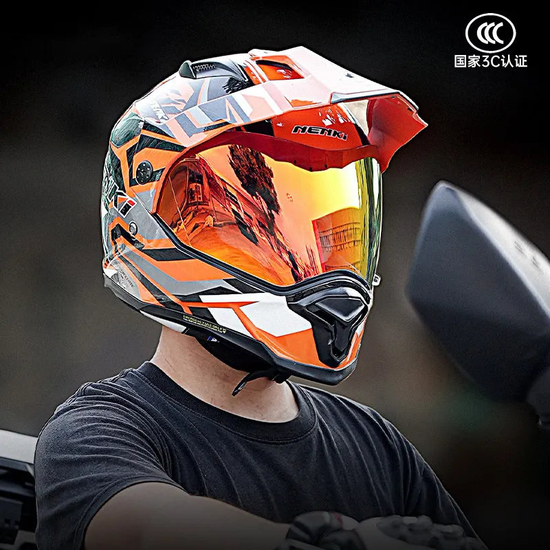For NENKI Full Face Motorcycle Helmet Double Visor Lens Moto Off-road Racing Riding Motocross Helmets