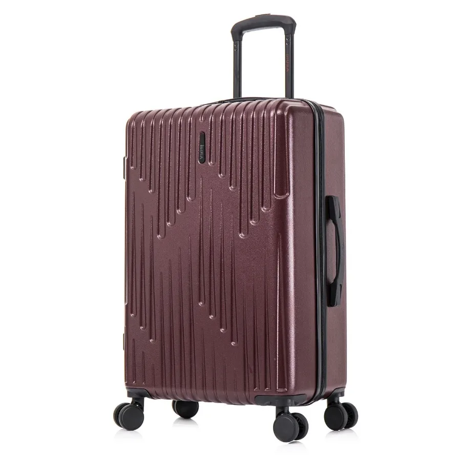 DRIP 24" Hardside Lightweight Checked Luggage with Spinner Wheels Handle and Trolley Wine