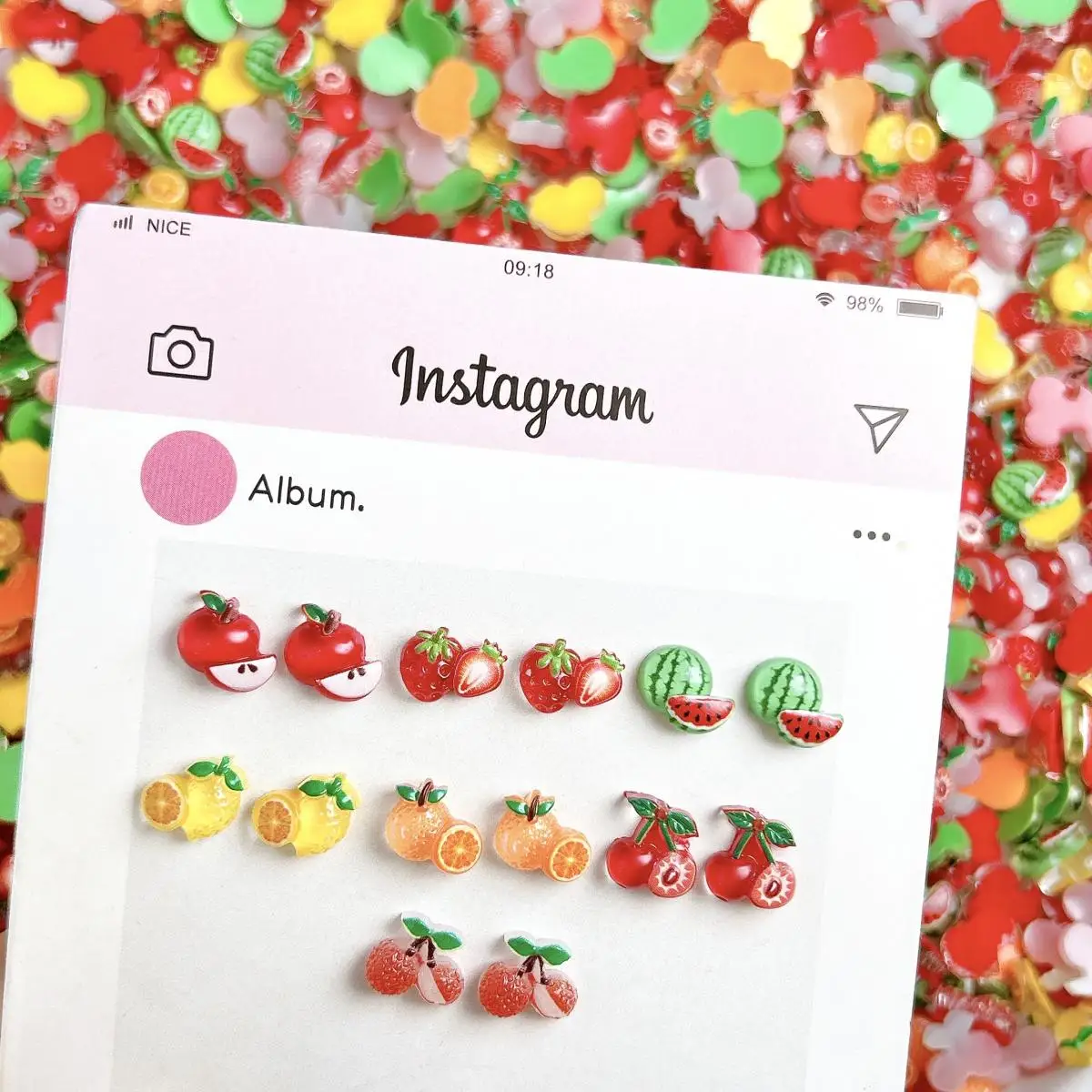 Zufällig gemischte Simulation Mini Obst Serie Nail Art Dekoration 3D Harz Kawaii Zitrone Kirsche Apfel Nagel Charms für DIY Handwerk